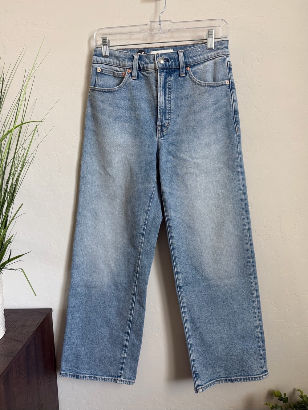Madewell The Perfect Vintage Wide-Leg Crop Jeans 27 Light Wash NWOT